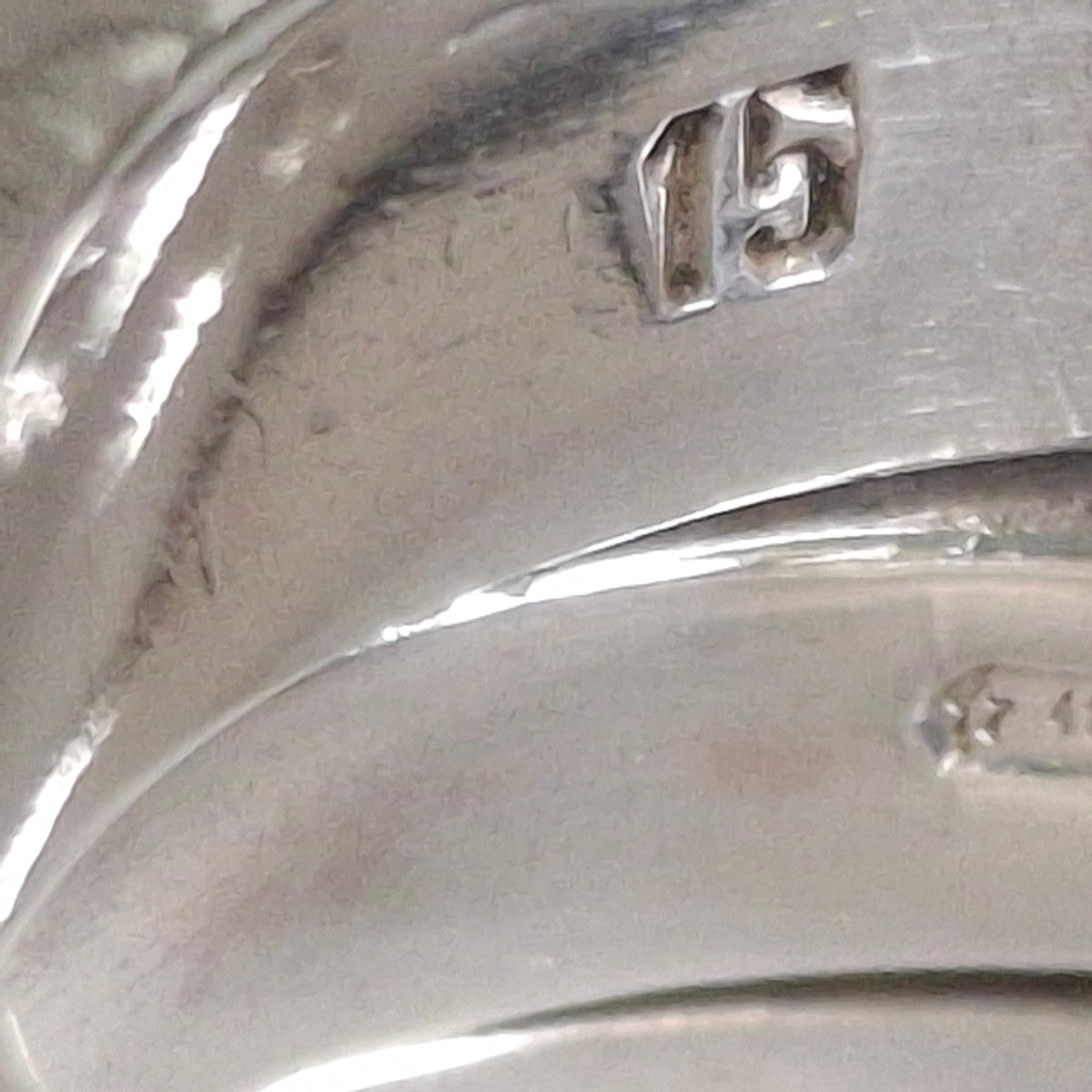 Vintage Gucci Markenzeichen Logo Spiralring aus punziertem Sterlingsilber UK Größe J US Größe 5