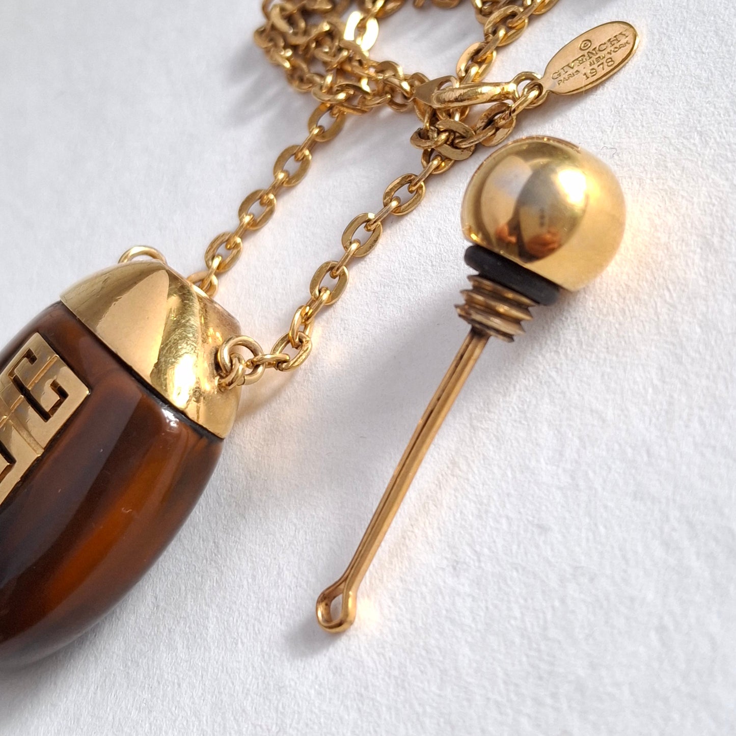 Vintage 1978 Givenchy Perfume Bottle Necklace