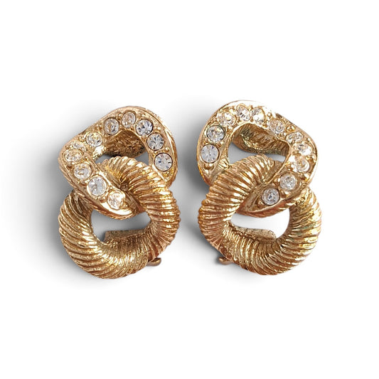 Vintage Christian Dior Figure Eight Clip-on Earrings