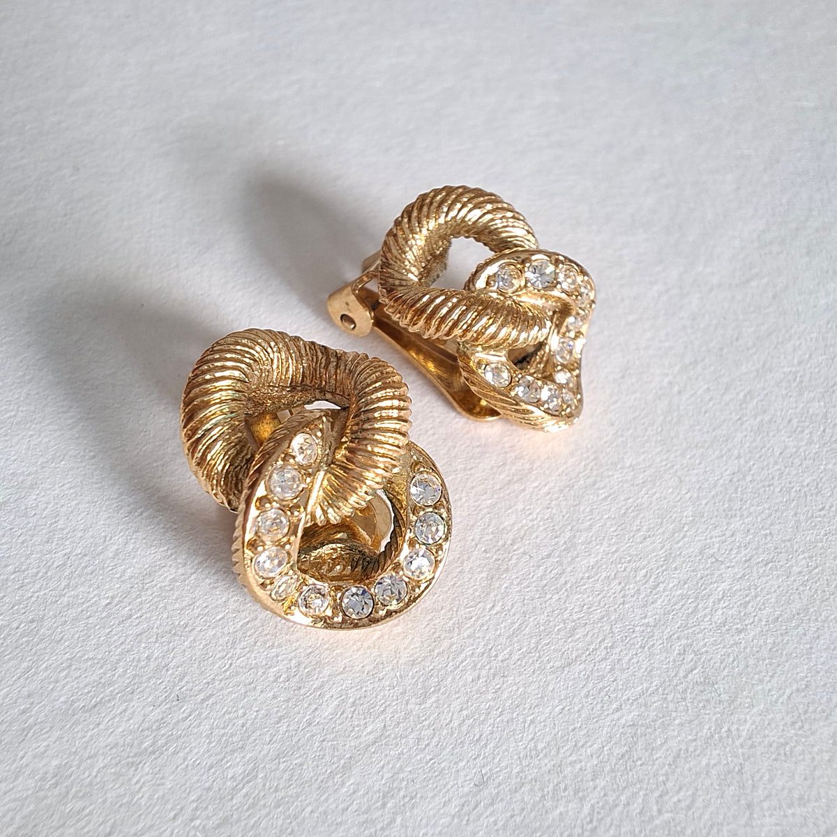 Vintage Christian Dior Figure Eight Clip-on Earrings