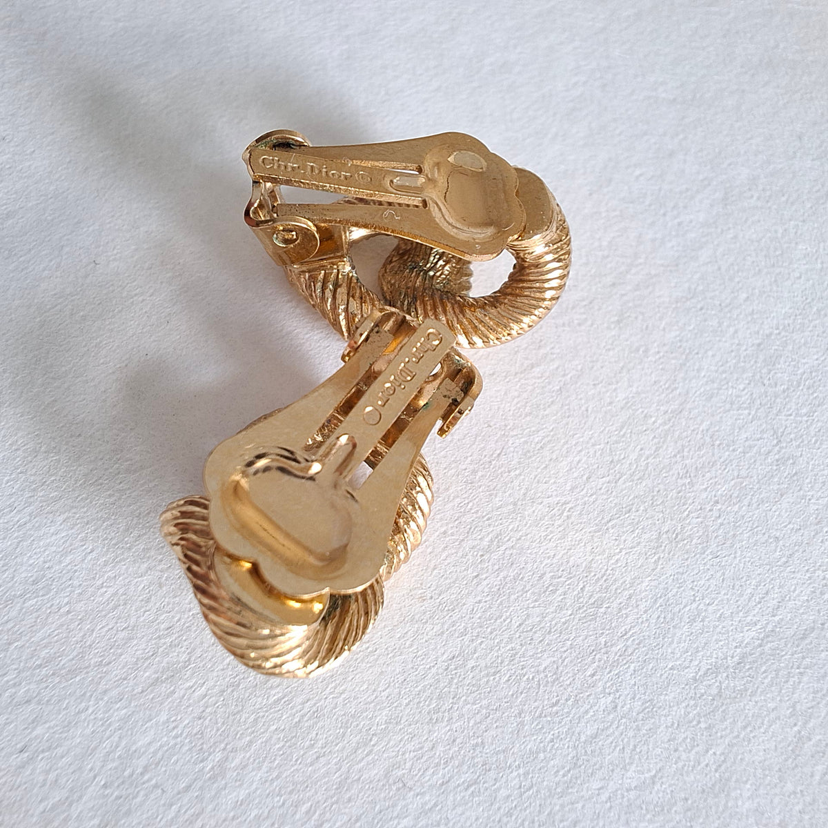 Vintage Christian Dior Figure Eight Clip-on Earrings
