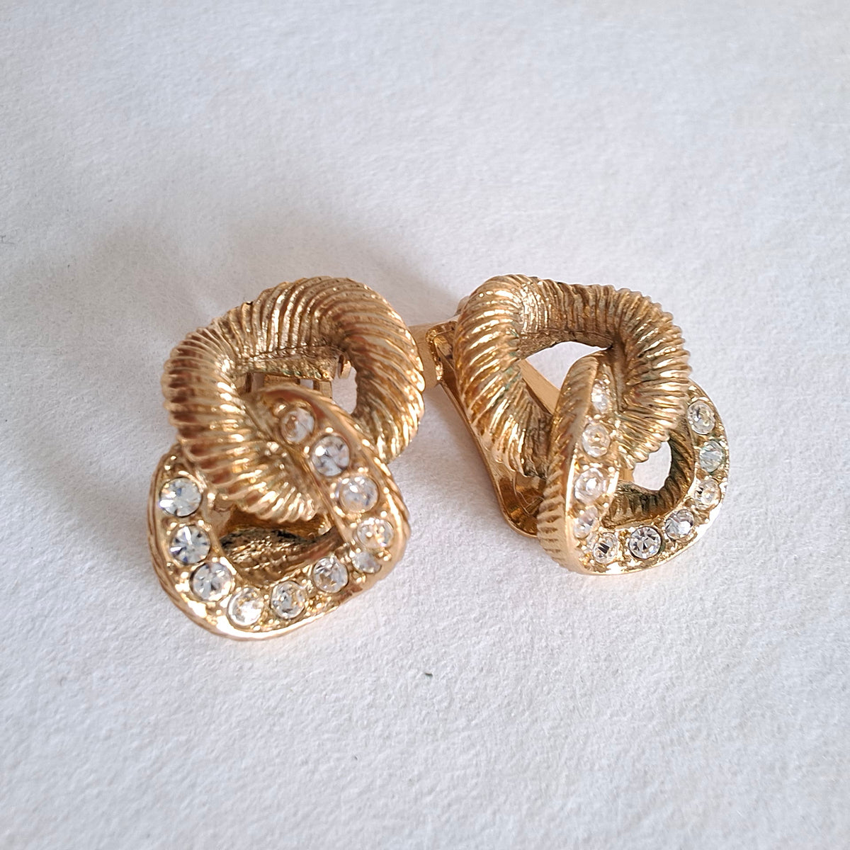 Vintage Christian Dior Figure Eight Clip-on Earrings