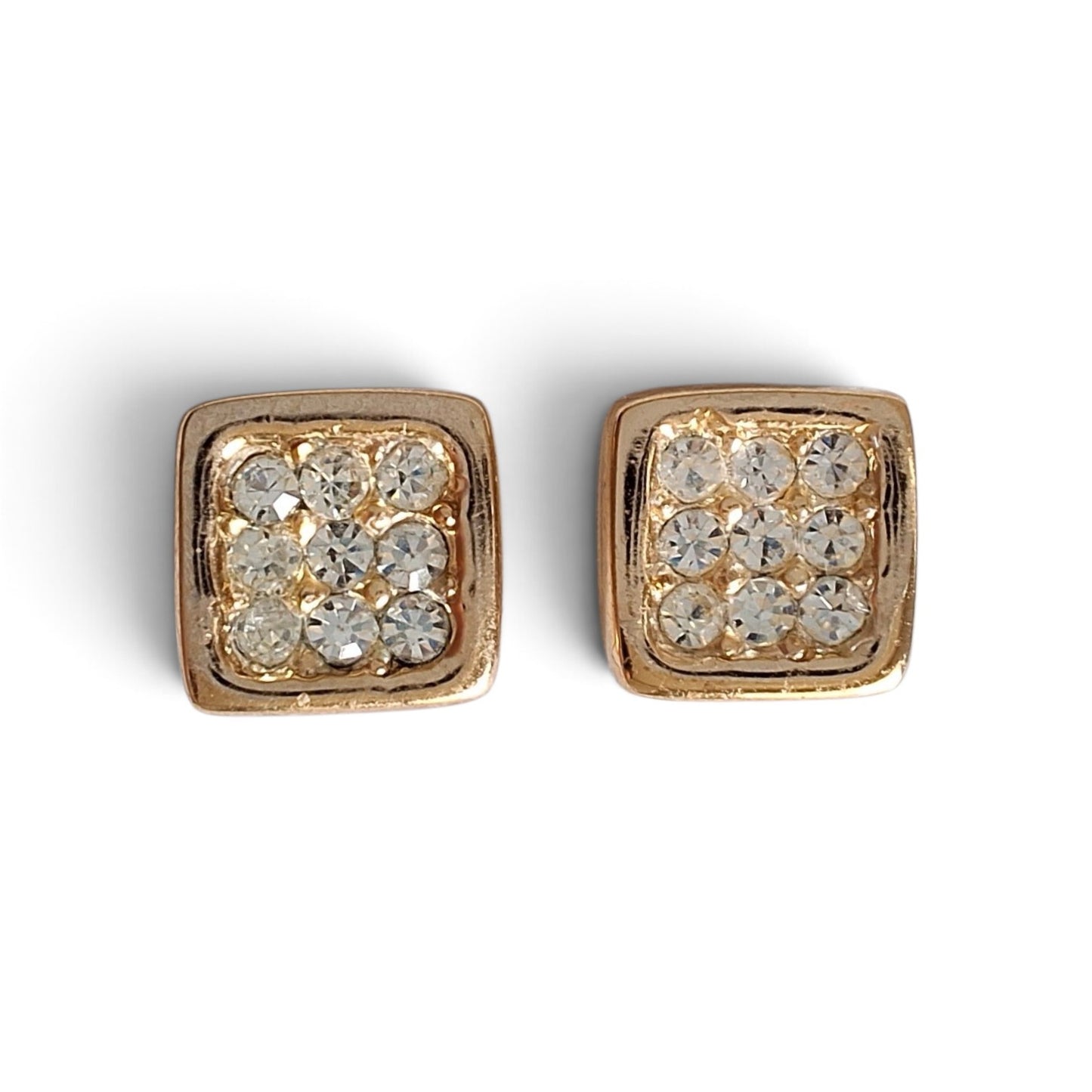 Vintage Christian Dior Crystal Stud Earrings for Pierced Ears