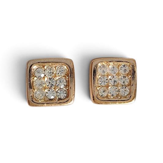 Vintage Christian Dior Crystal Stud Earrings for Pierced Ears