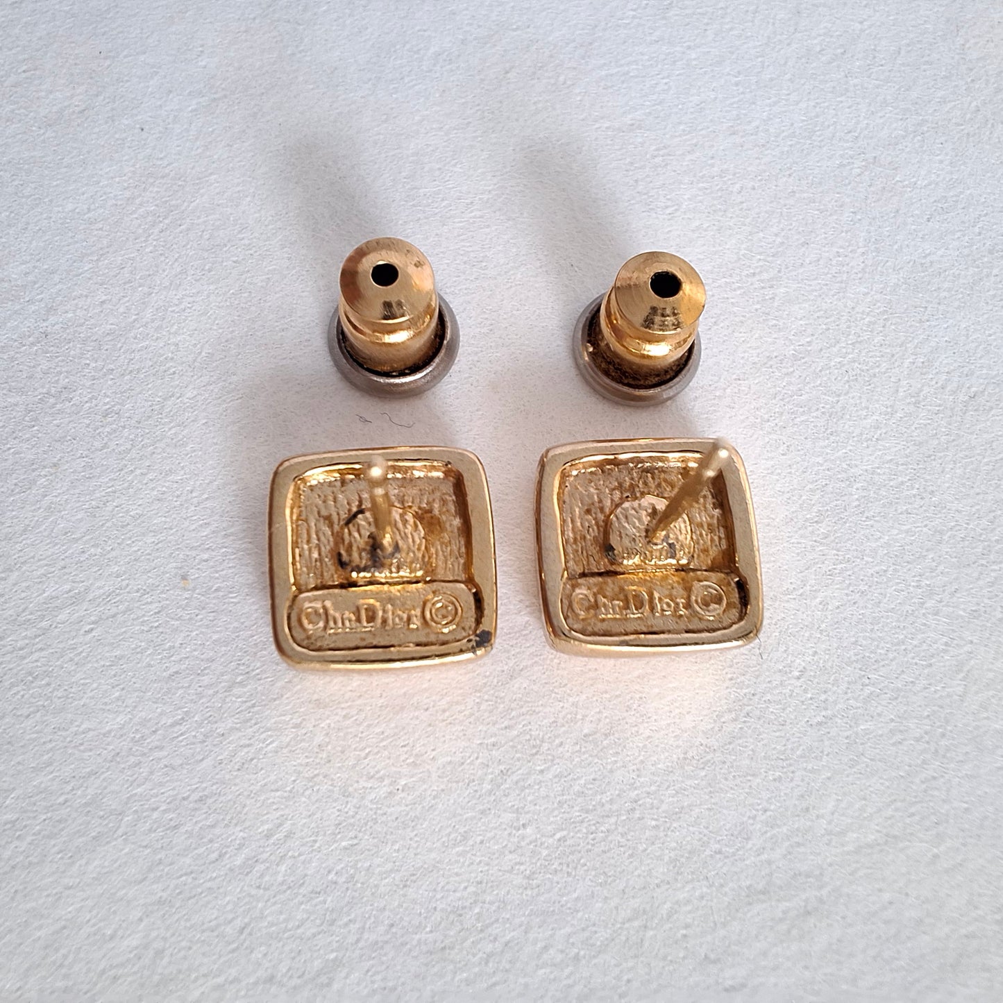 Vintage Christian Dior Crystal Stud Earrings for Pierced Ears