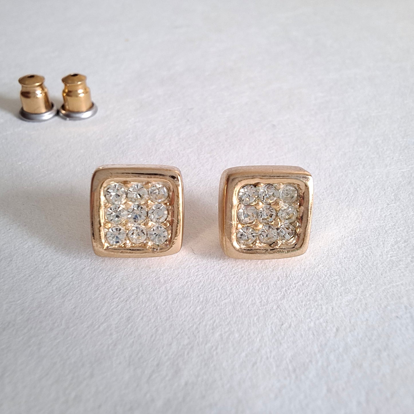 Vintage Christian Dior Crystal Stud Earrings for Pierced Ears