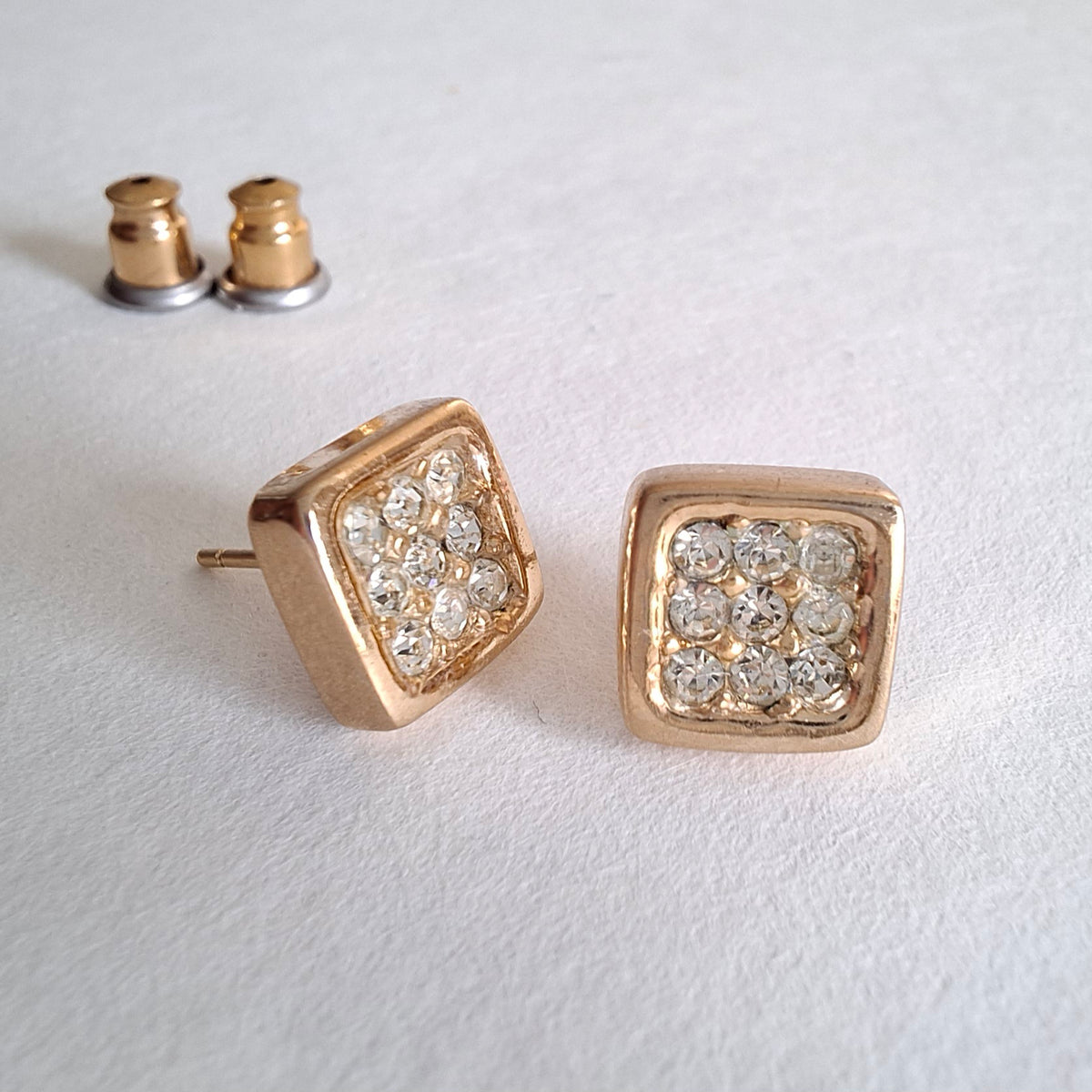 Vintage Christian Dior Crystal Stud Earrings for Pierced Ears
