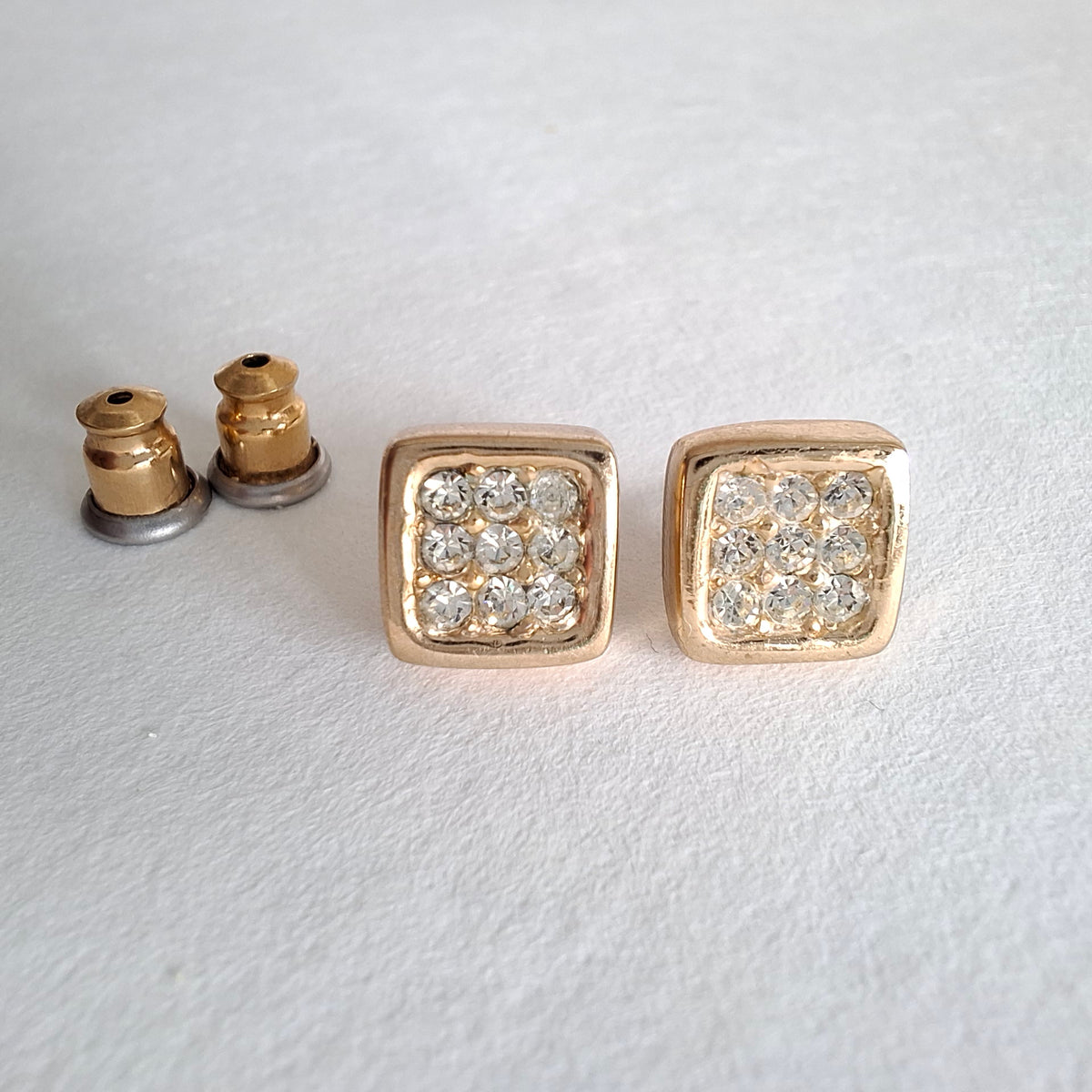 Vintage Christian Dior Crystal Stud Earrings for Pierced Ears