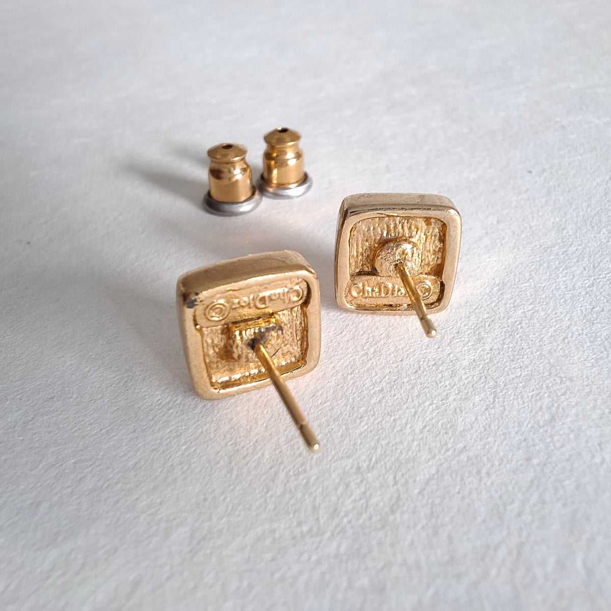 Vintage Christian Dior Crystal Stud Earrings for Pierced Ears