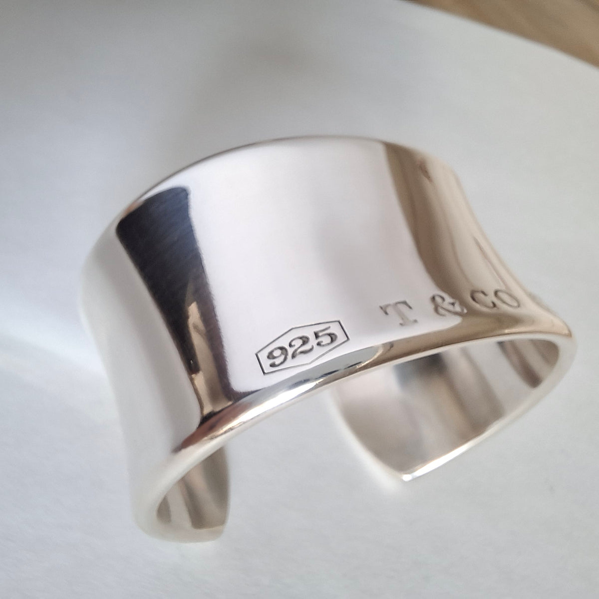 Vintage Tiffany & Co 1837 Wide Cuff Bracelet in Hallmarked Sterling Silver