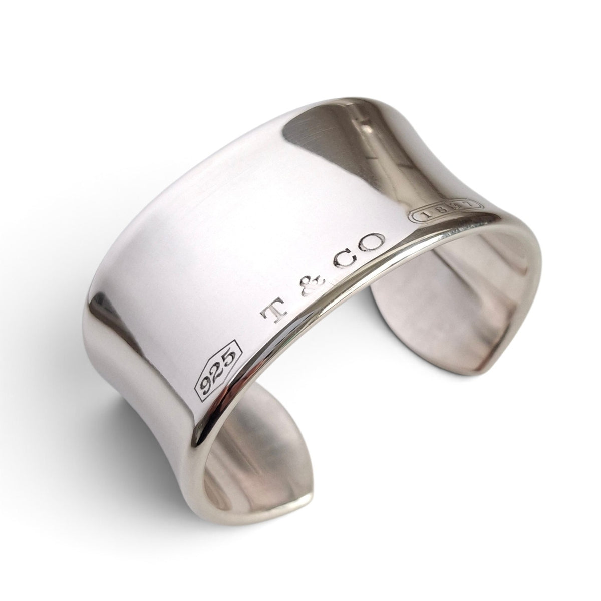Vintage Tiffany & Co 1837 Wide Cuff Bracelet in Hallmarked Sterling Silver