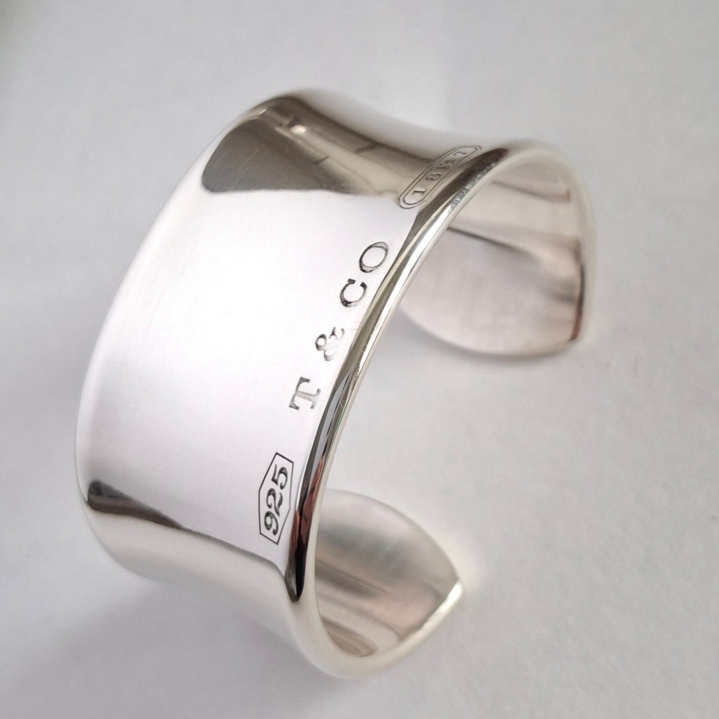 Vintage Tiffany & Co 1837 Wide Cuff Bracelet in Hallmarked Sterling Silver