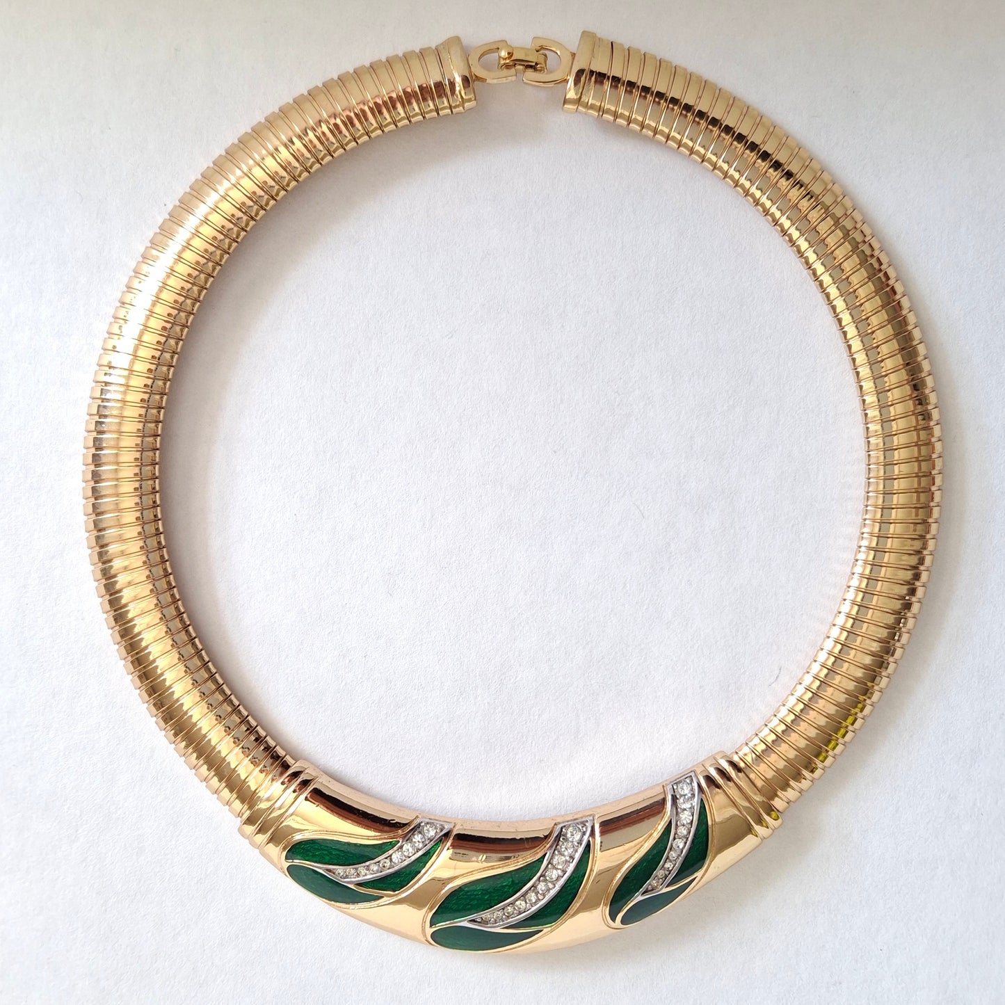 Vintage Christian Dior Muguet Gold Plated Omega Link Necklace