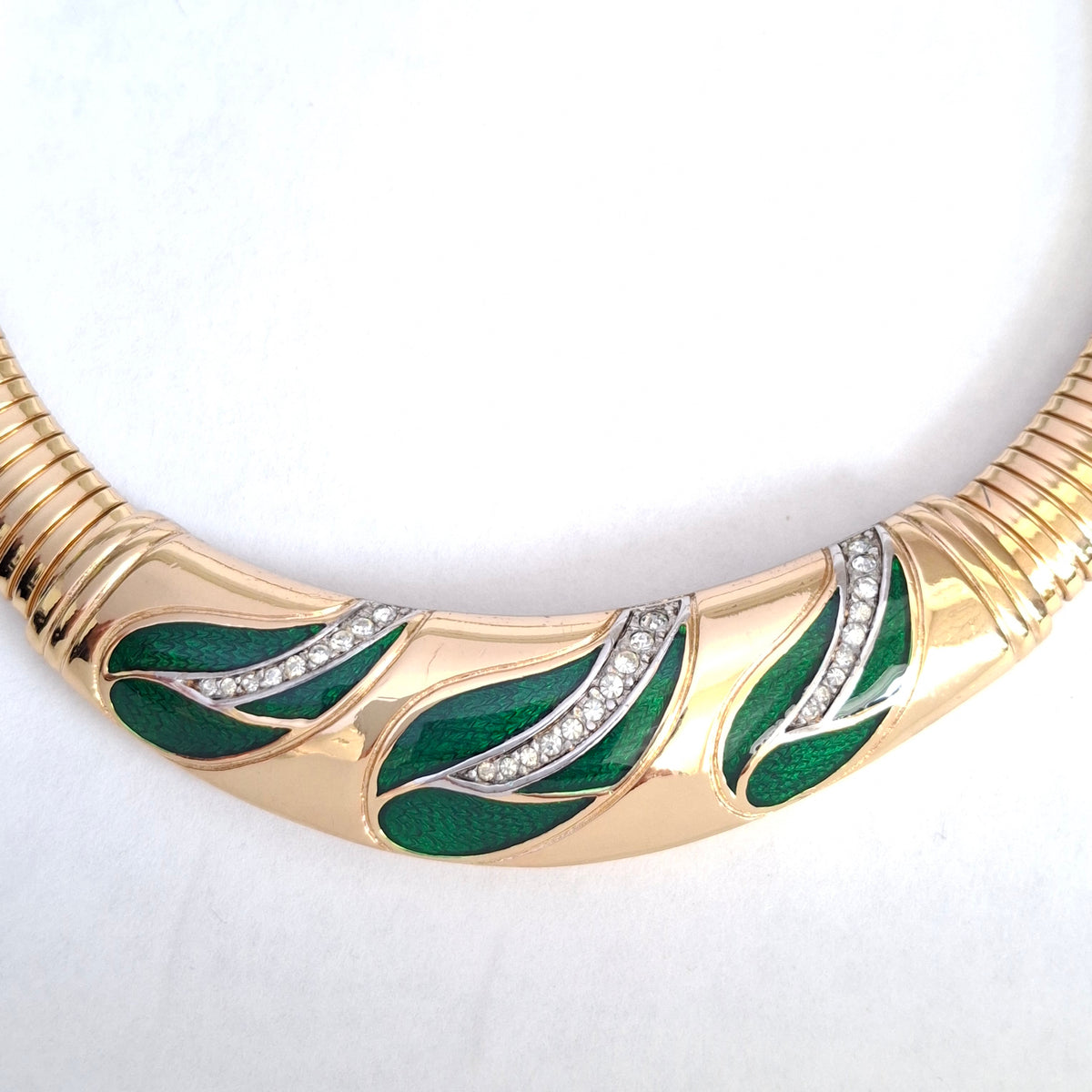 Vintage Christian Dior Muguet Gold Plated Omega Link Necklace