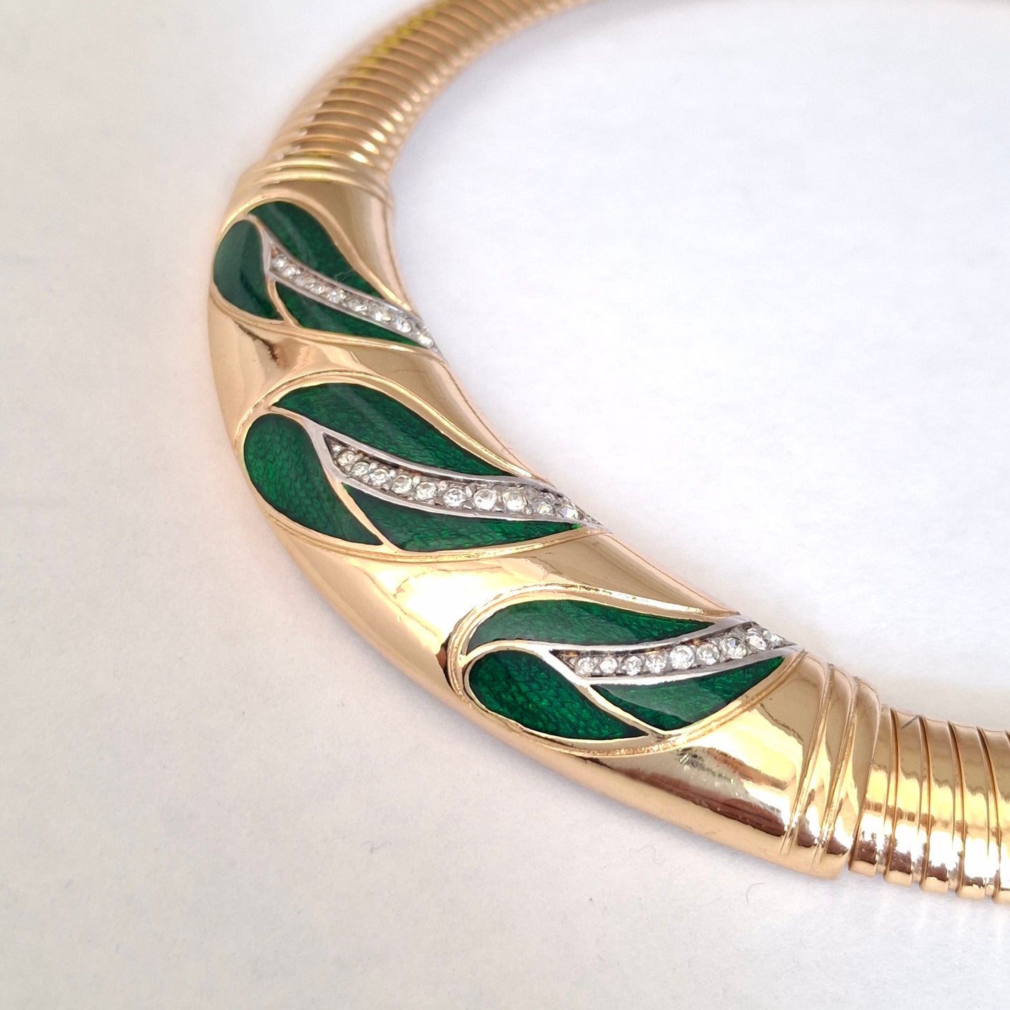 Vintage Christian Dior Muguet Gold Plated Omega Link Necklace