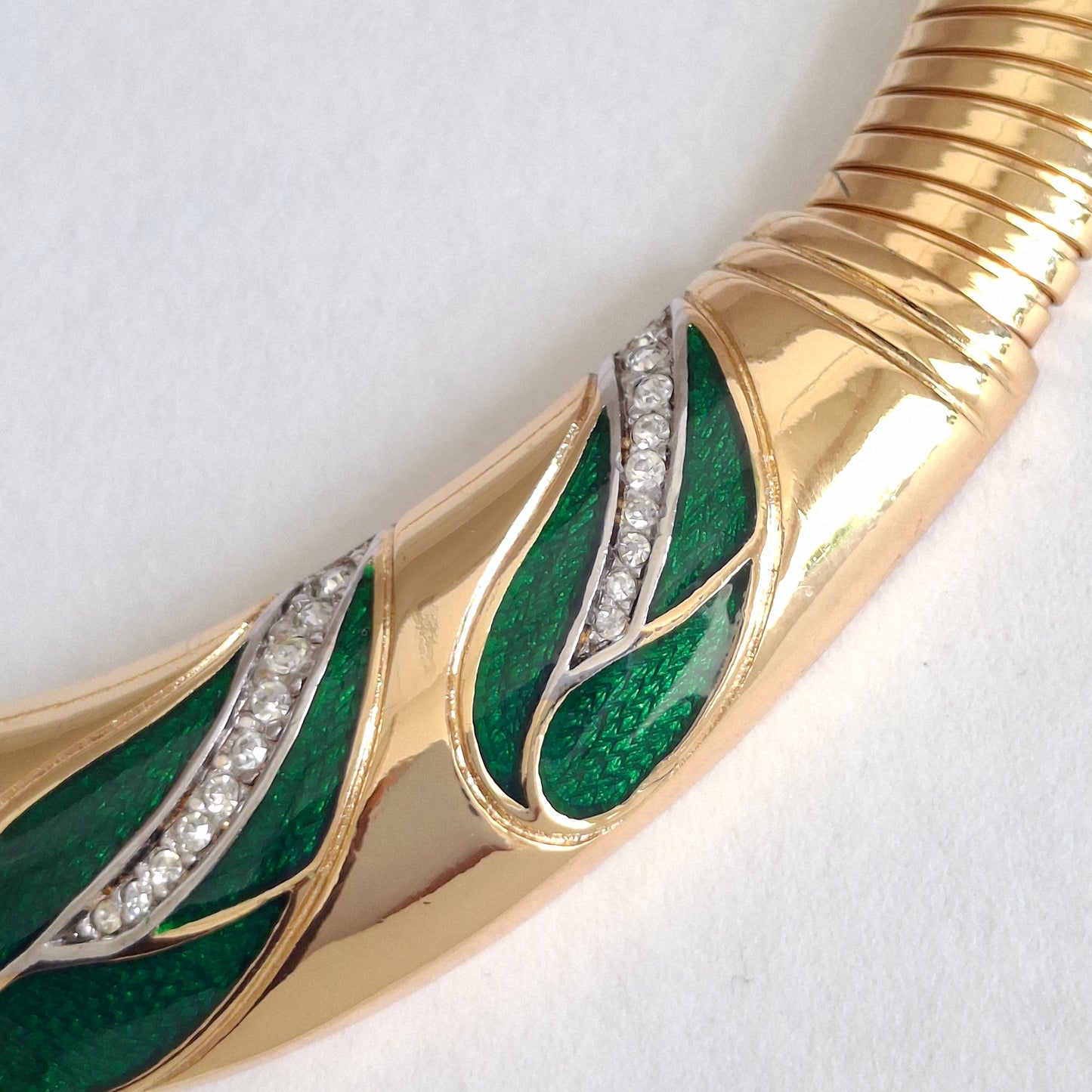 Vintage Christian Dior Muguet Gold Plated Omega Link Necklace