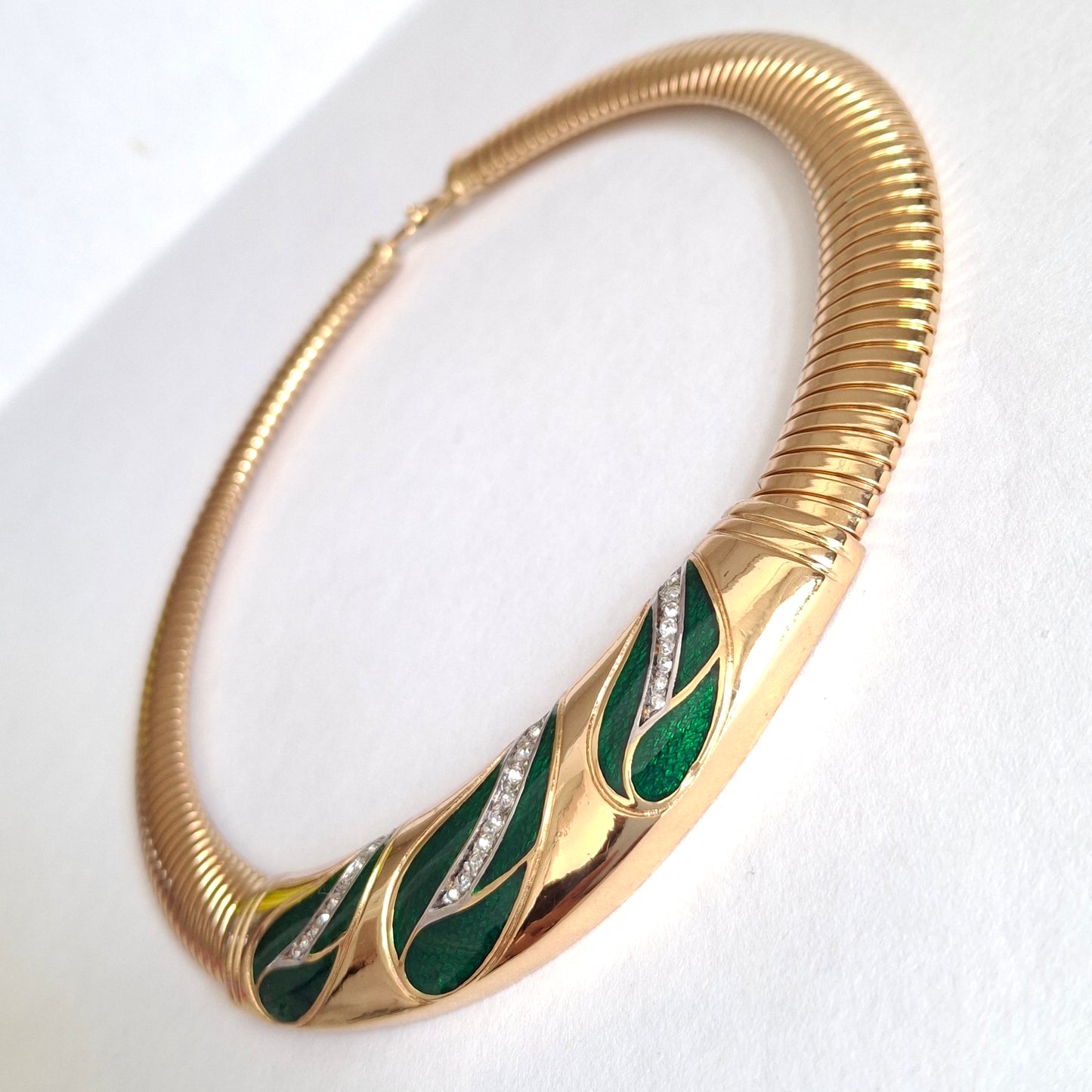 Vintage Christian Dior Muguet Gold Plated Omega Link Necklace