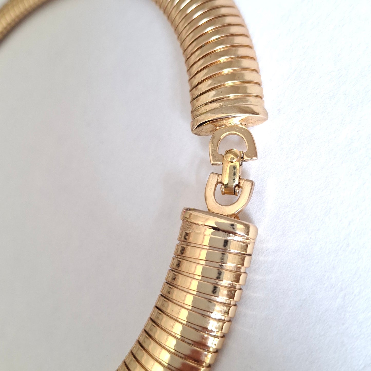 Vintage Christian Dior Muguet Gold Plated Omega Link Necklace