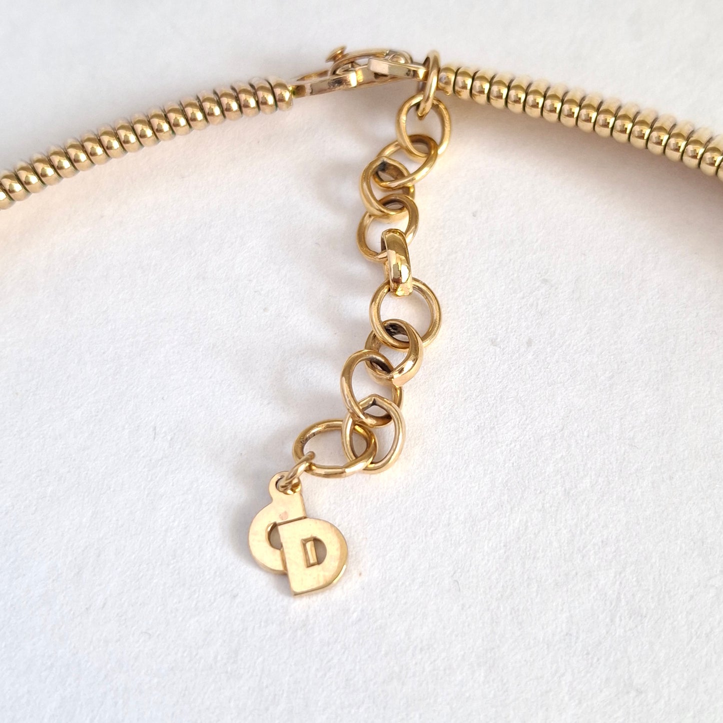 Vintage Christian Dior Gold Plated Omega Link Necklace