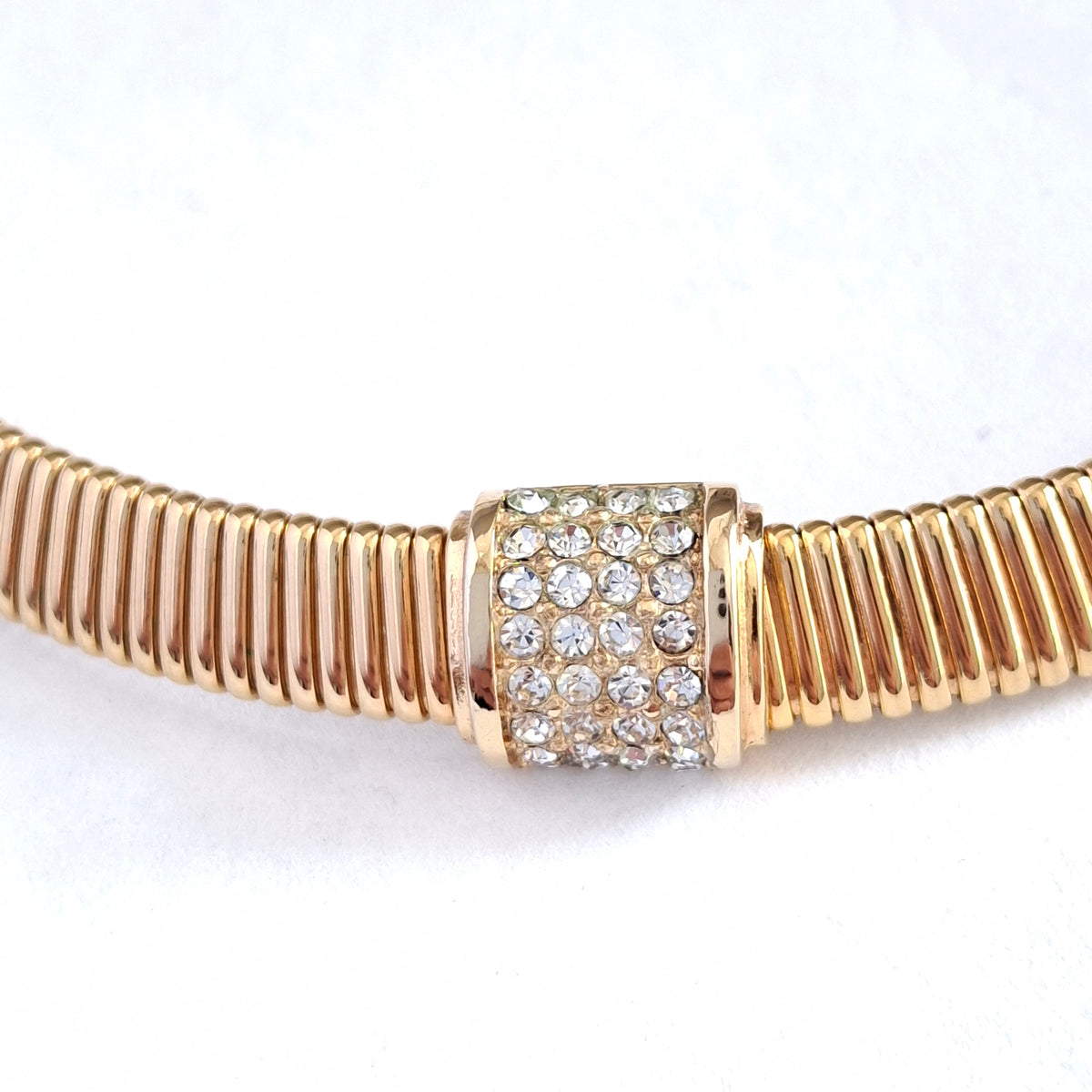 Vintage Christian Dior Gold Plated Omega Link Necklace