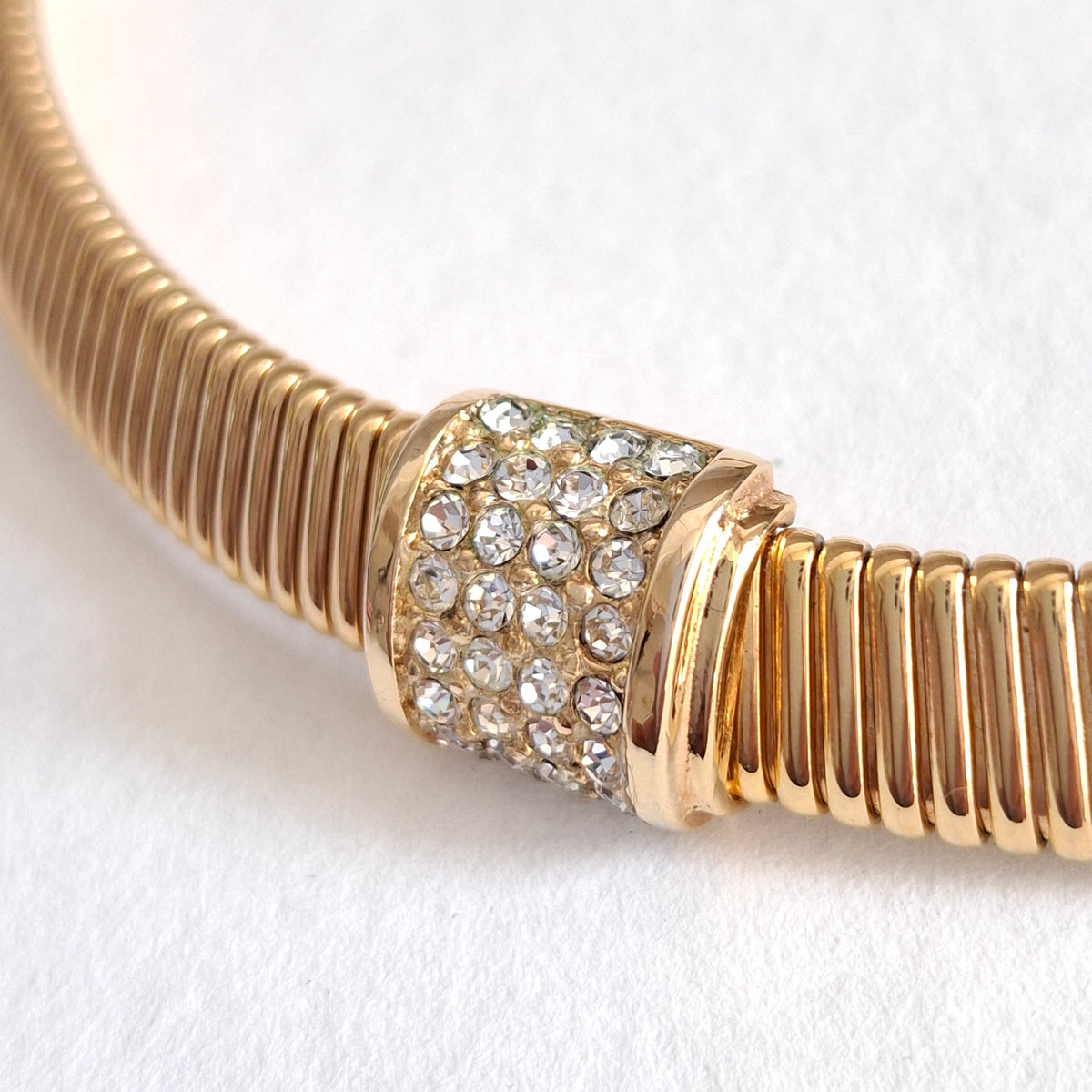 Vintage Christian Dior Gold Plated Omega Link Necklace