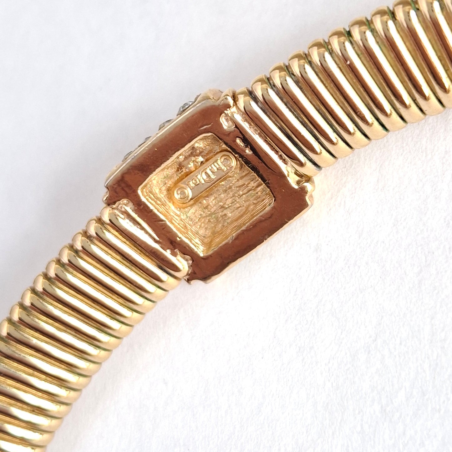 Vintage Christian Dior Gold Plated Omega Link Necklace