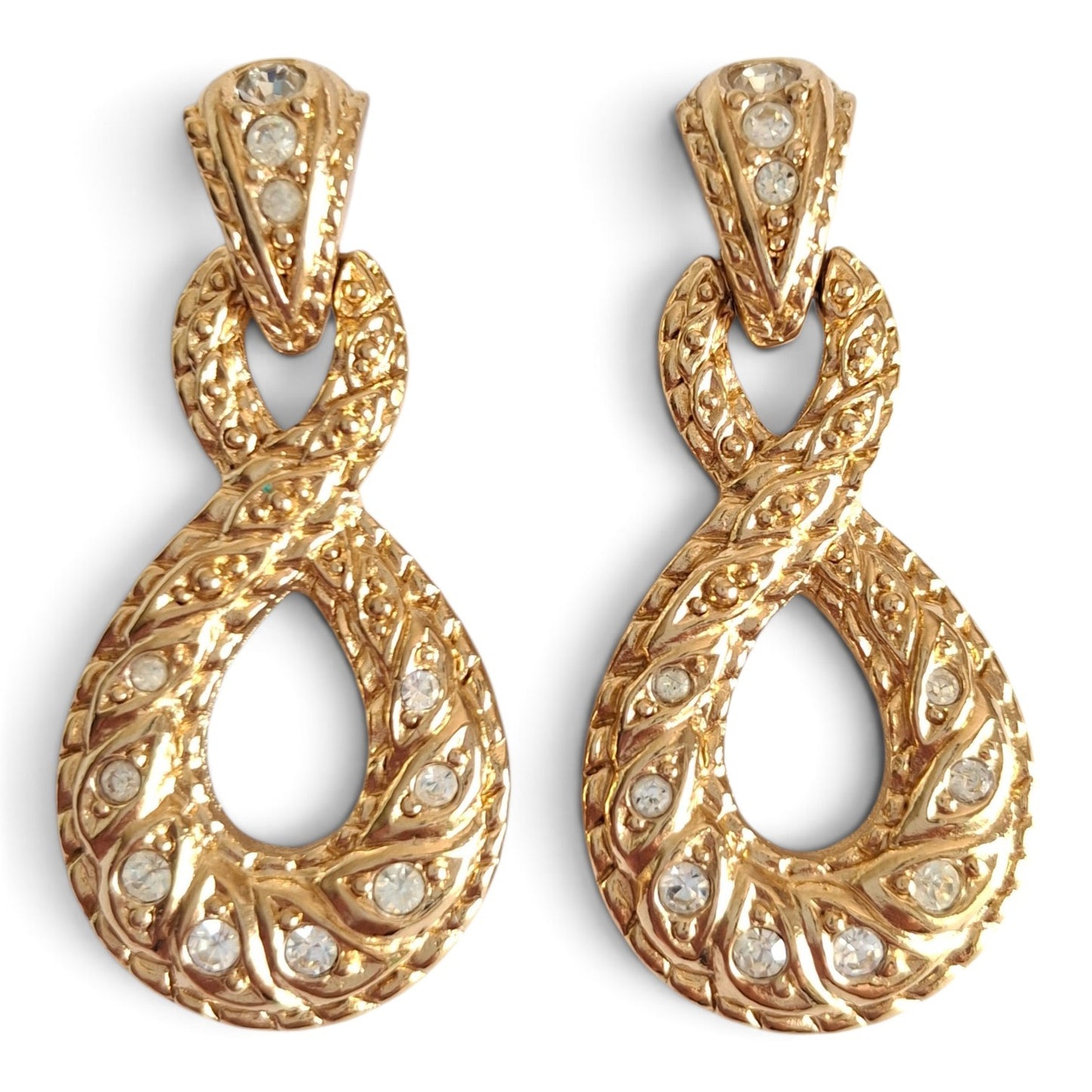 Vintage Christian Dior Figure Eight Drop Earrings for Pierced Ears