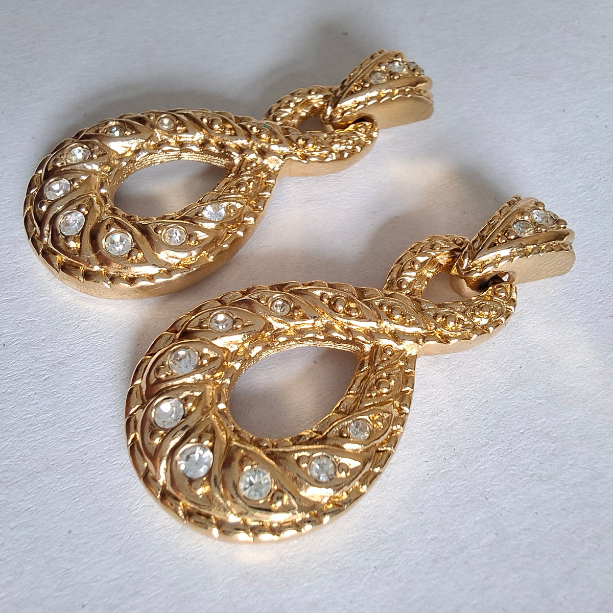 Vintage Christian Dior Figure Eight Drop Earrings for Pierced Ears