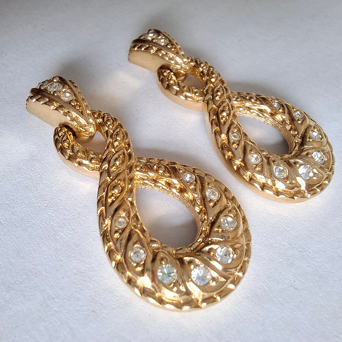 Vintage Christian Dior Figure Eight Drop Earrings for Pierced Ears