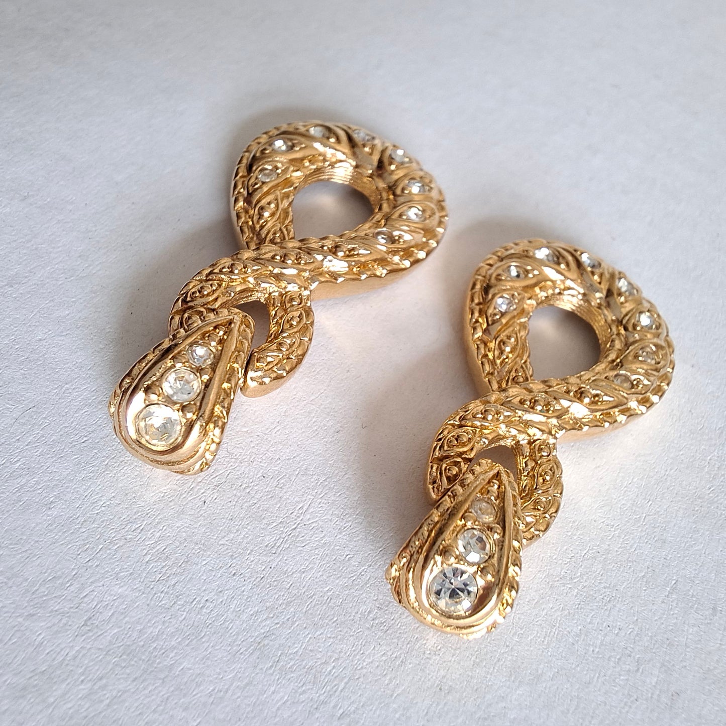 Vintage Christian Dior Figure Eight Drop Earrings for Pierced Ears
