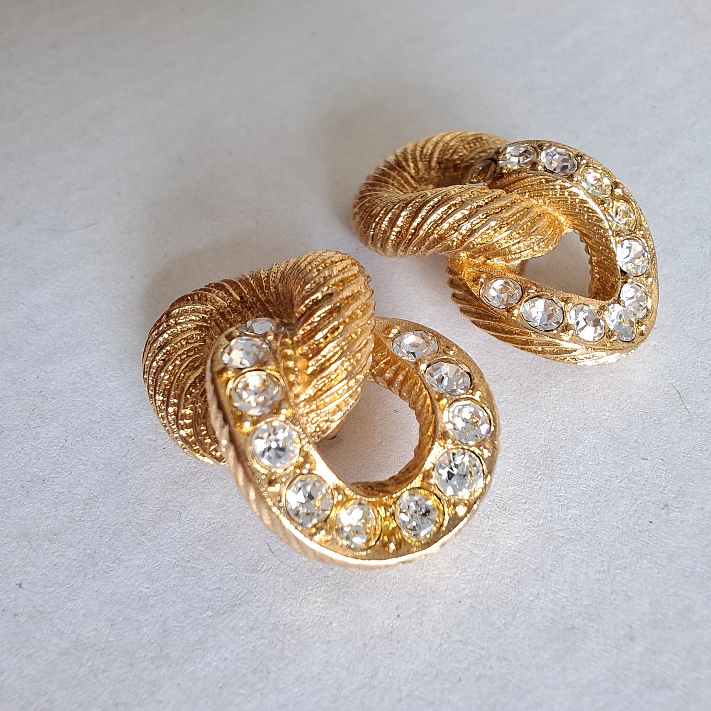 Vintage Christian Dior Figure Eight Gold Plated Earrings for Pierced Ears
