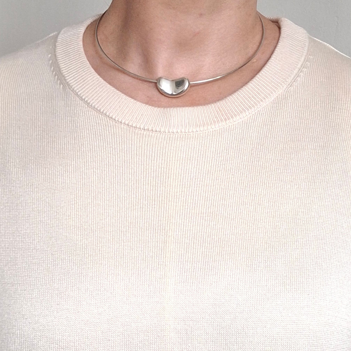 Tiffany & Co Elsa Peretti Design Bean Necklace and Earrings Set in Sterling Silver