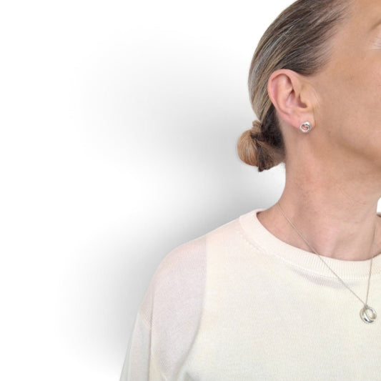 Tiffany & Co Elsa Peretti Design Eternal Circle Necklace and Earrings Set with original receipt from Tiffany Bond Street