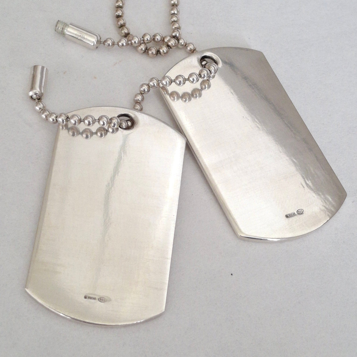 Gucci Double Dog Tag Pendant Necklace in Hallmarked Sterling Silver