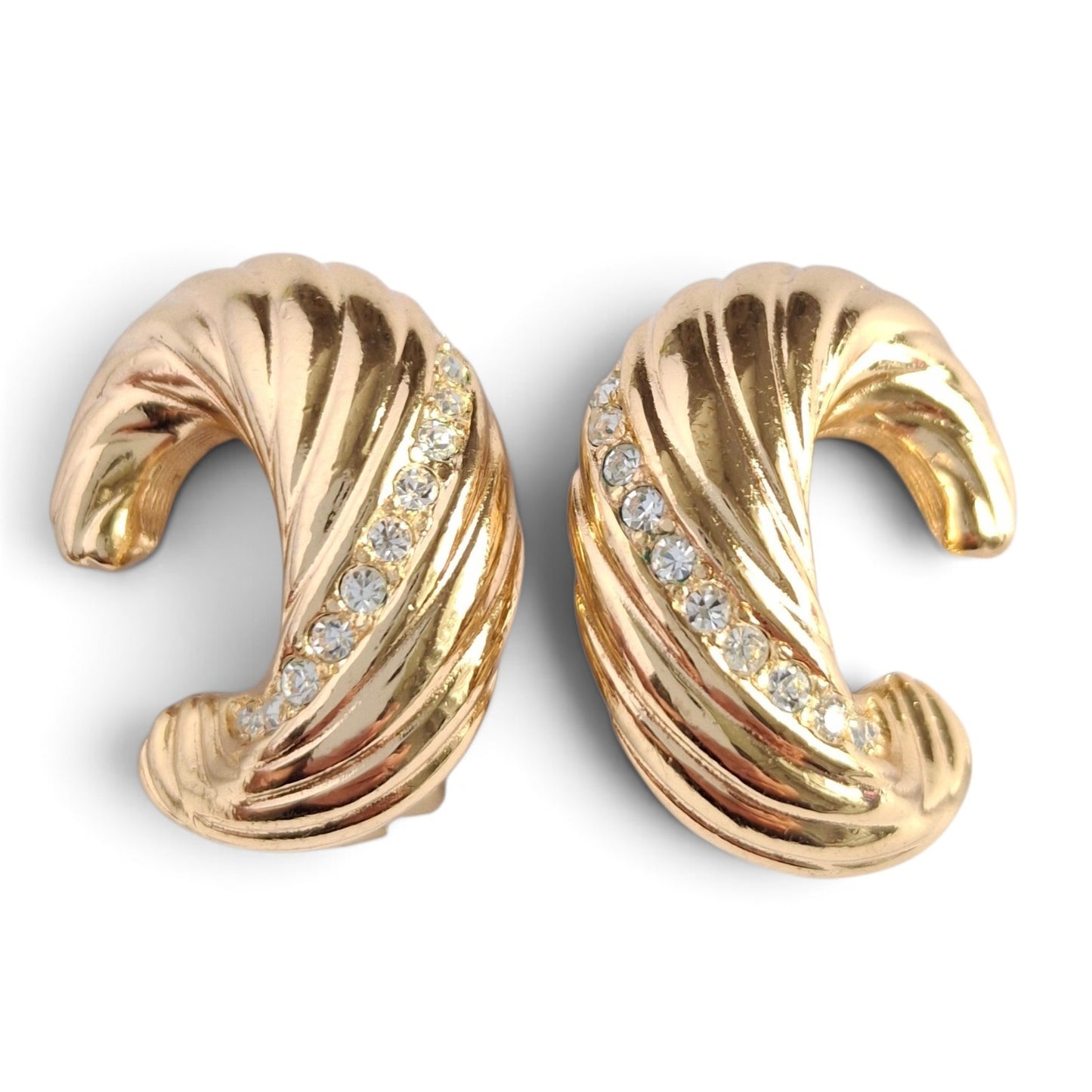 Vintage Christian Dior Gold Plated Clip-on Earrings