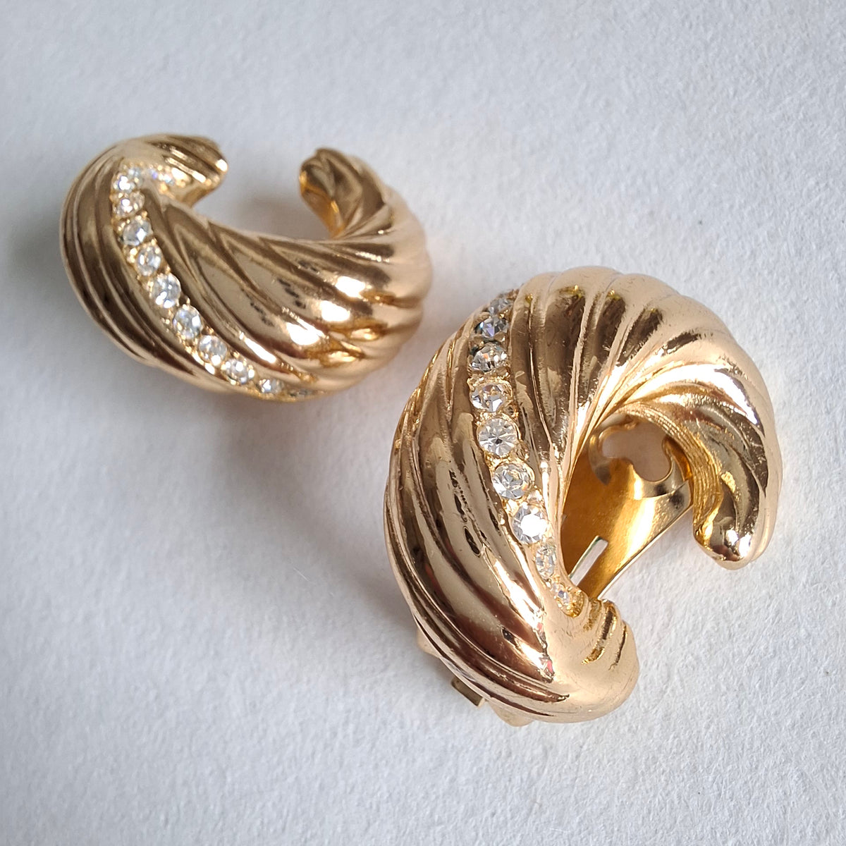 Vintage Christian Dior Gold Plated Clip-on Earrings