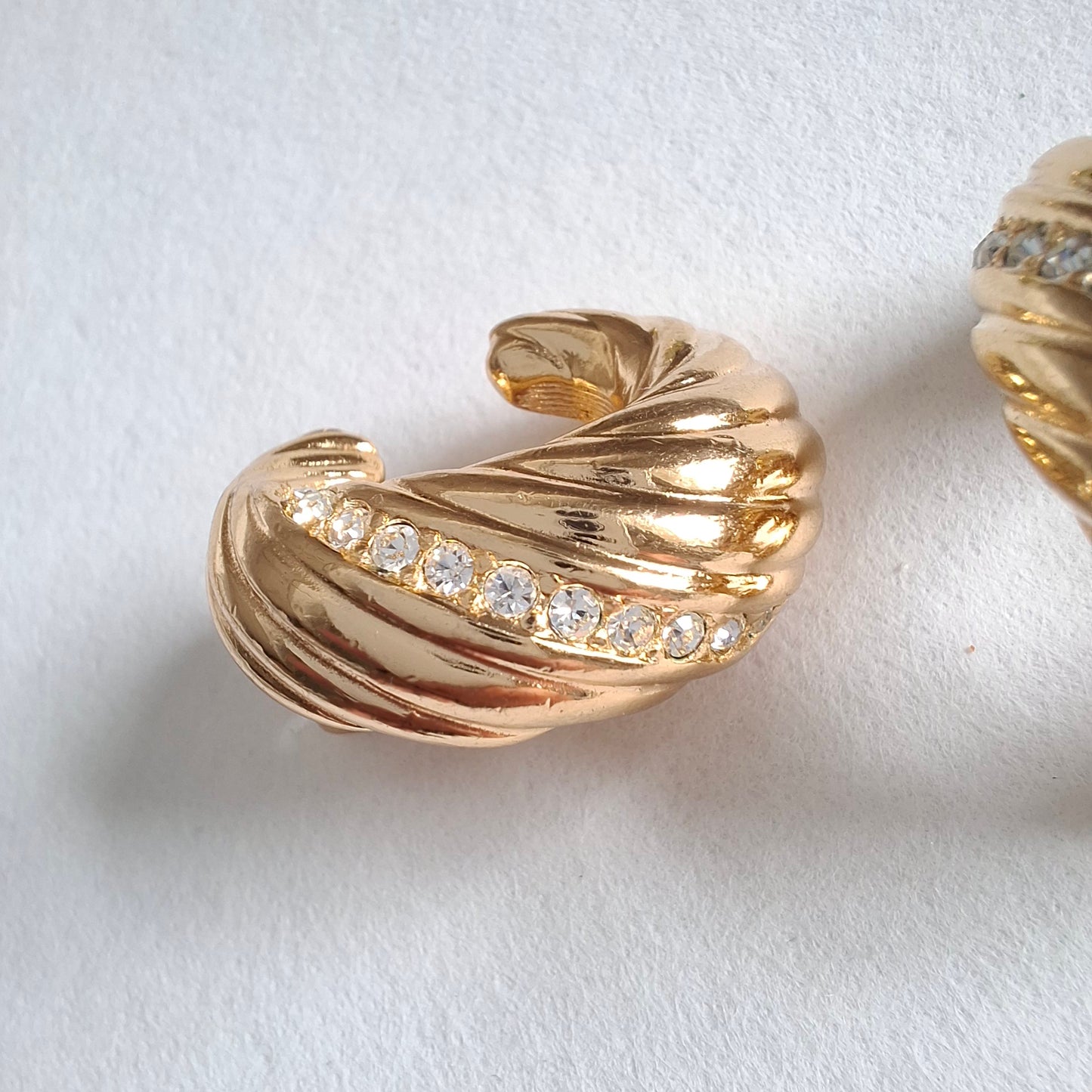 Vintage Christian Dior Gold Plated Clip-on Earrings