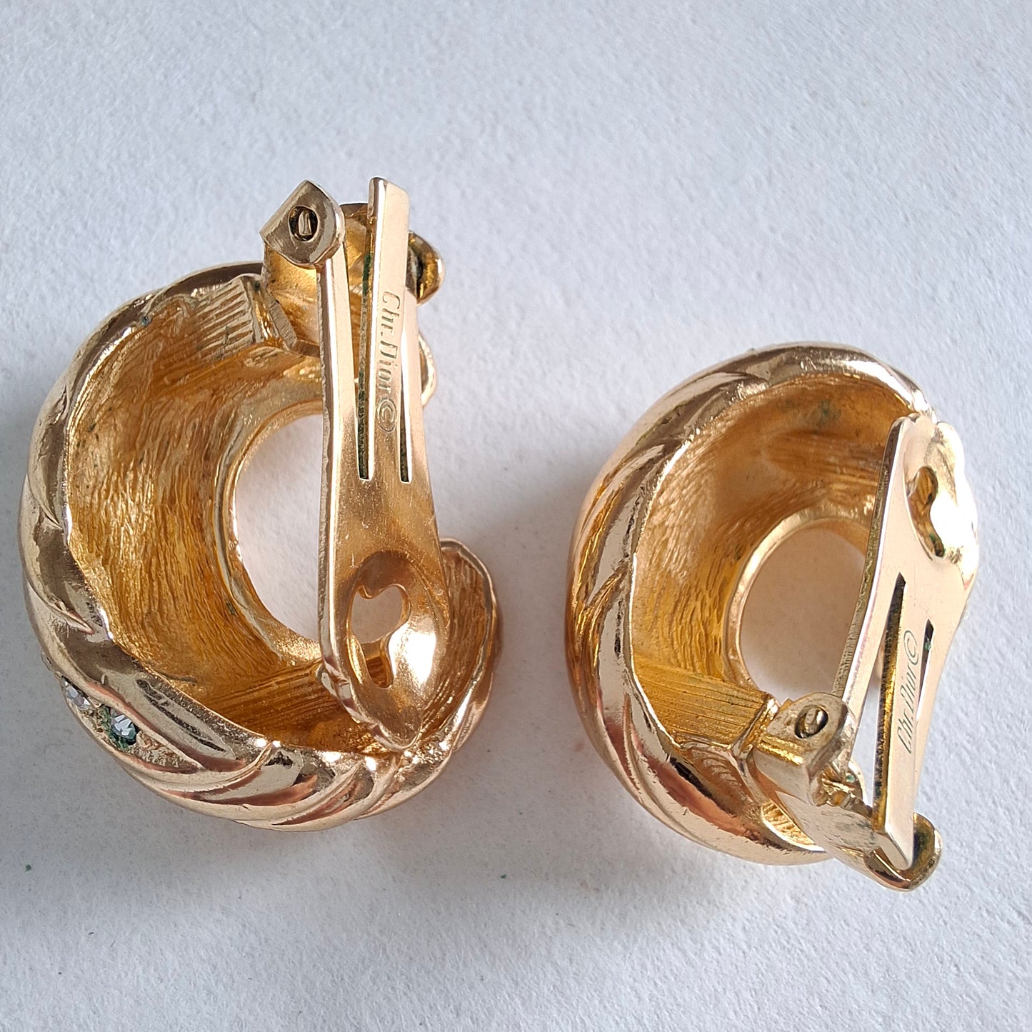 Vintage Christian Dior Gold Plated Clip-on Earrings