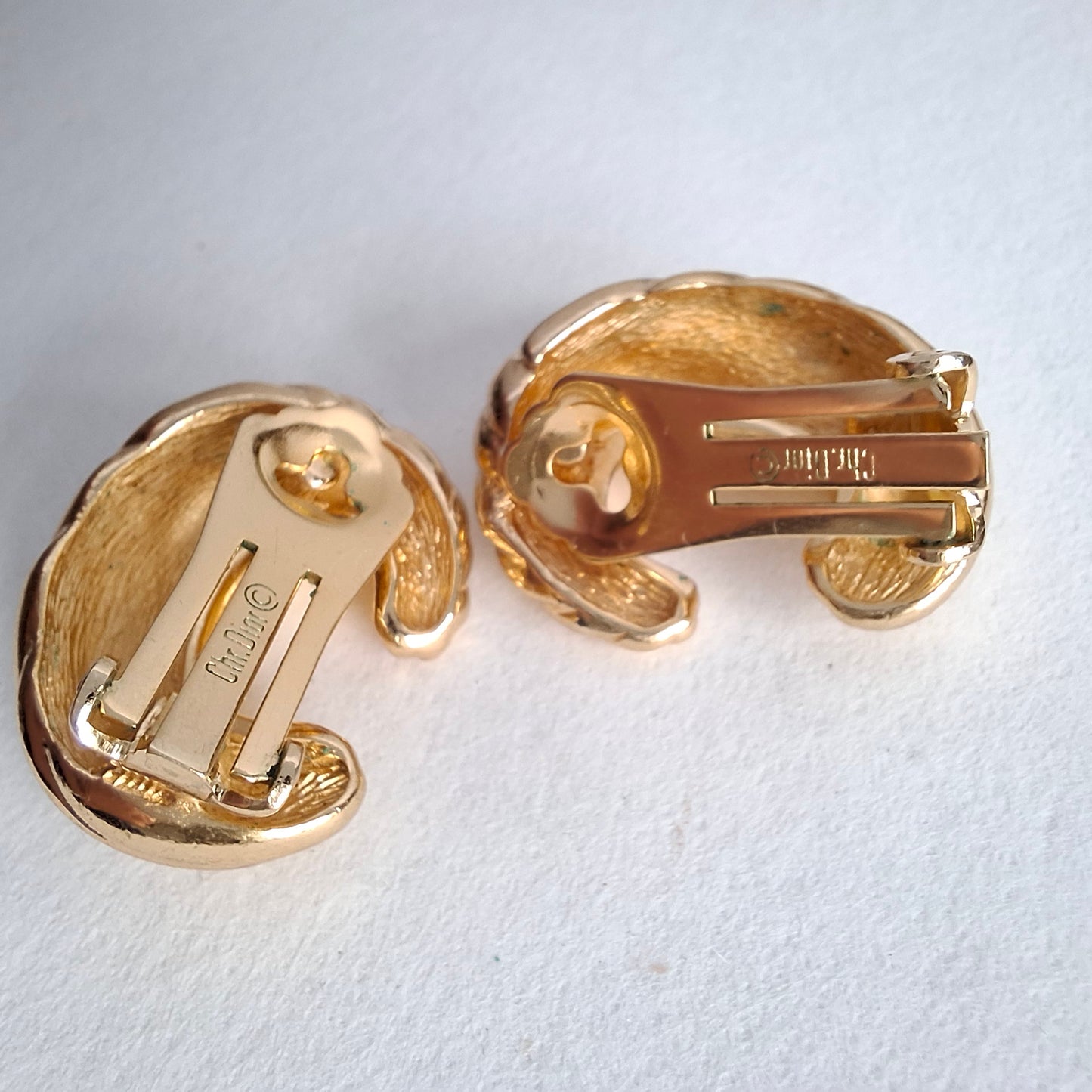 Vintage Christian Dior Gold Plated Clip-on Earrings