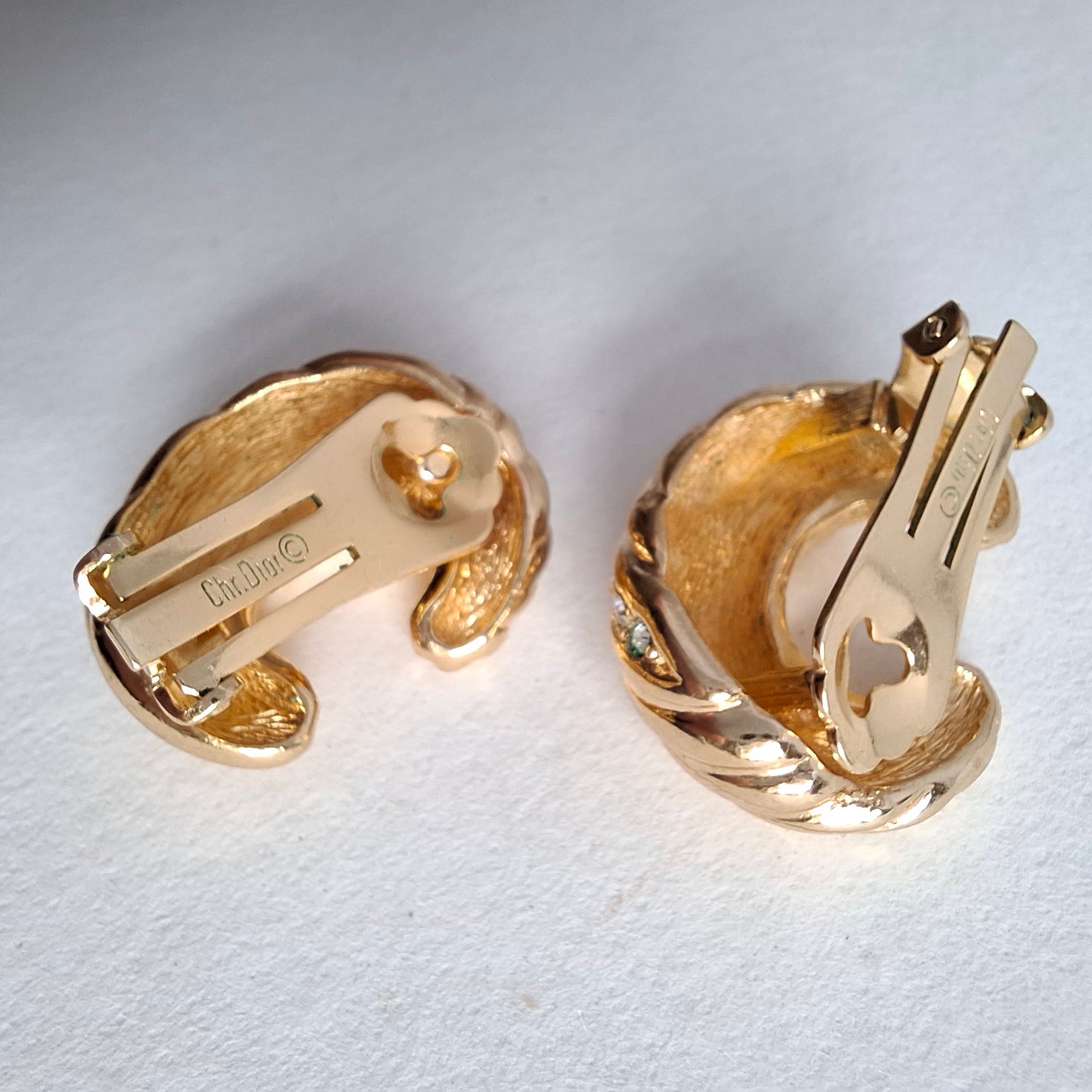 Vintage Christian Dior Gold Plated Clip-on Earrings