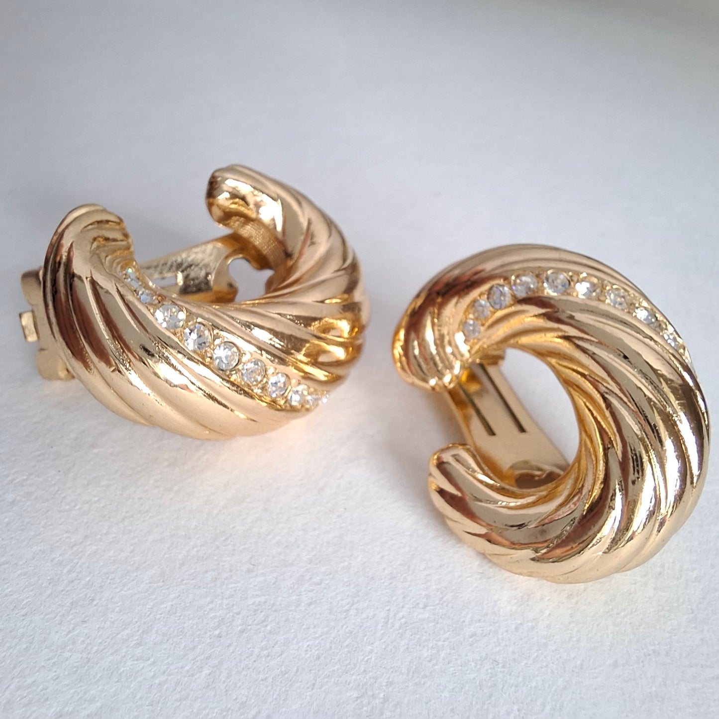 Vintage Christian Dior Gold Plated Clip-on Earrings