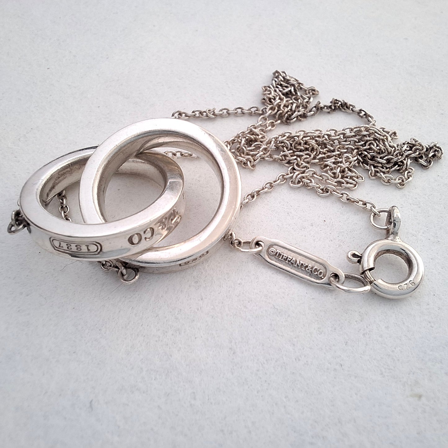 Tiffany & Co 1837 Interlocking Rings Necklace in Sterling Silver