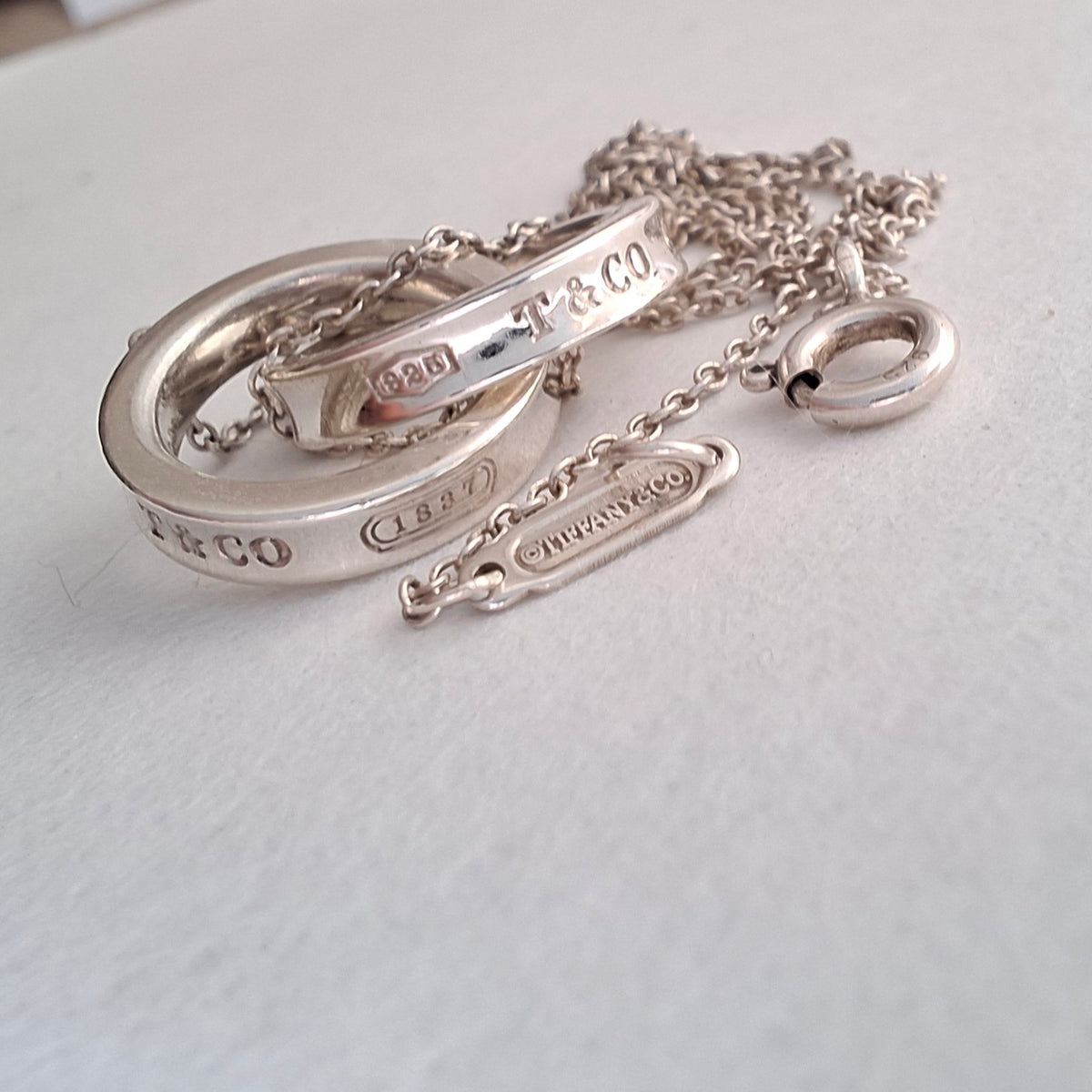 Tiffany & Co 1837 Interlocking Rings Necklace in Sterling Silver