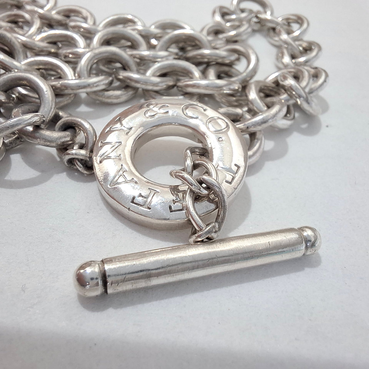 Vintage Tiffany & Co Heart Charm Toggle Necklace in Hallmarked Sterling Silver