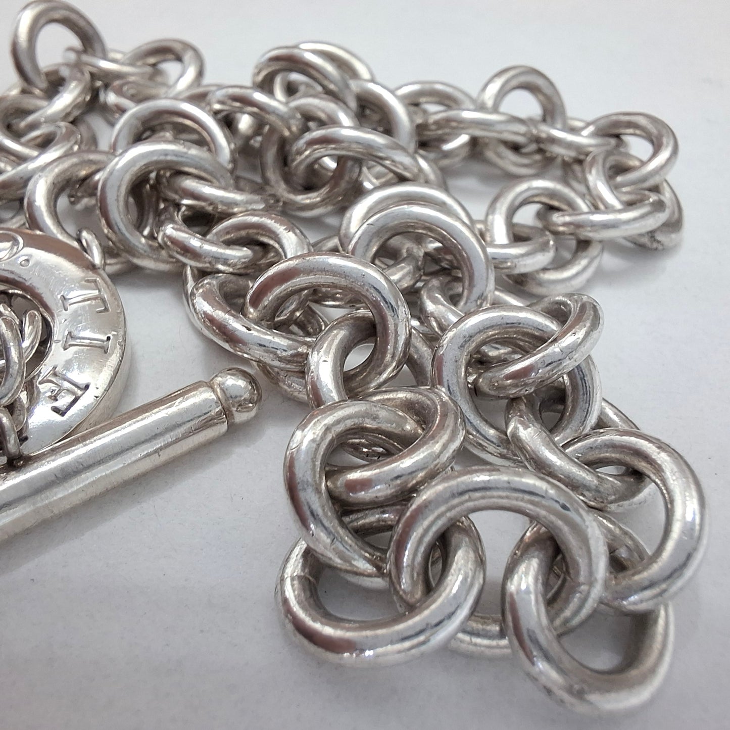Vintage Tiffany & Co Heart Charm Toggle Necklace in Hallmarked Sterling Silver