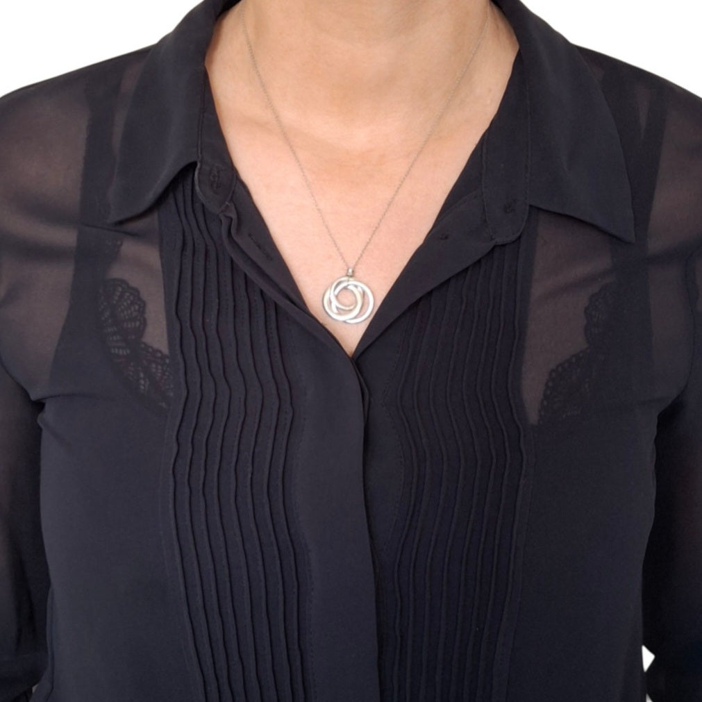 Tiffany & Co 1837 Triple Interlocking Circles Necklace in 925 Sterling Silver