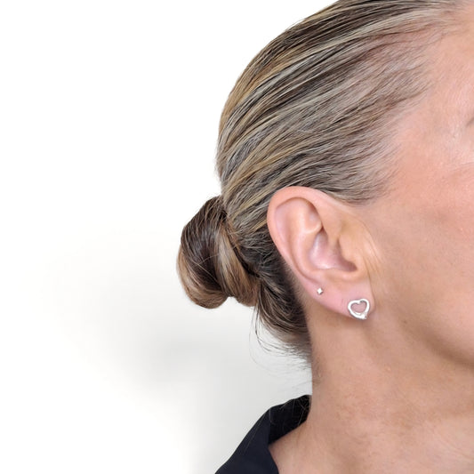 Tiffany & Co Elsa Peretti Open Heart Earrings in Sterling Silver