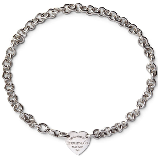 Return to Tiffany & Co New York Heart Tag Necklace in Hallmarked Sterling Silver