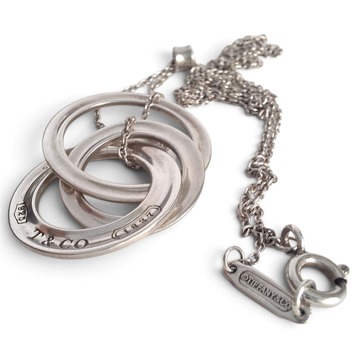 Tiffany & Co 1837 Triple Interlocking Circles Necklace in 925 Sterling Silver