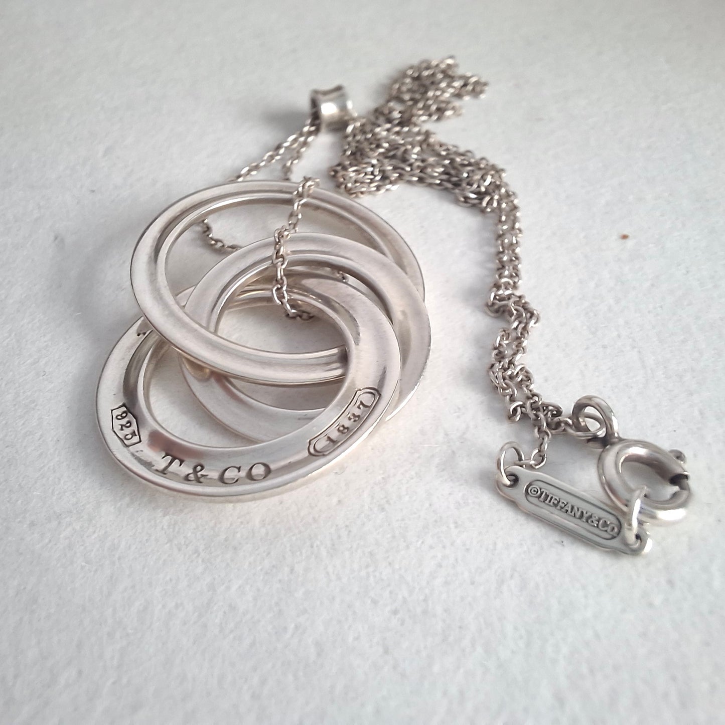 Tiffany & Co 1837 Triple Interlocking Circles Necklace in 925 Sterling Silver